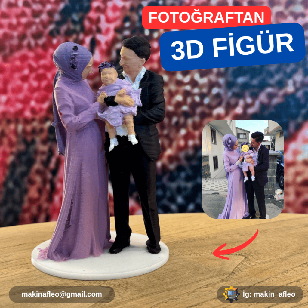 Kişiye Özel 3D Aile Figürü ( 2 Kişi )