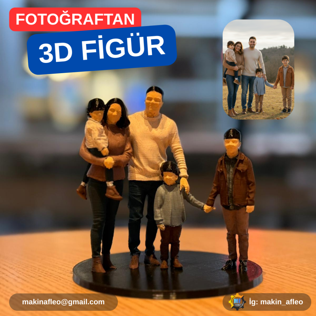 Kişiye Özel Aile 3D Figür (4/5 Kişilik)