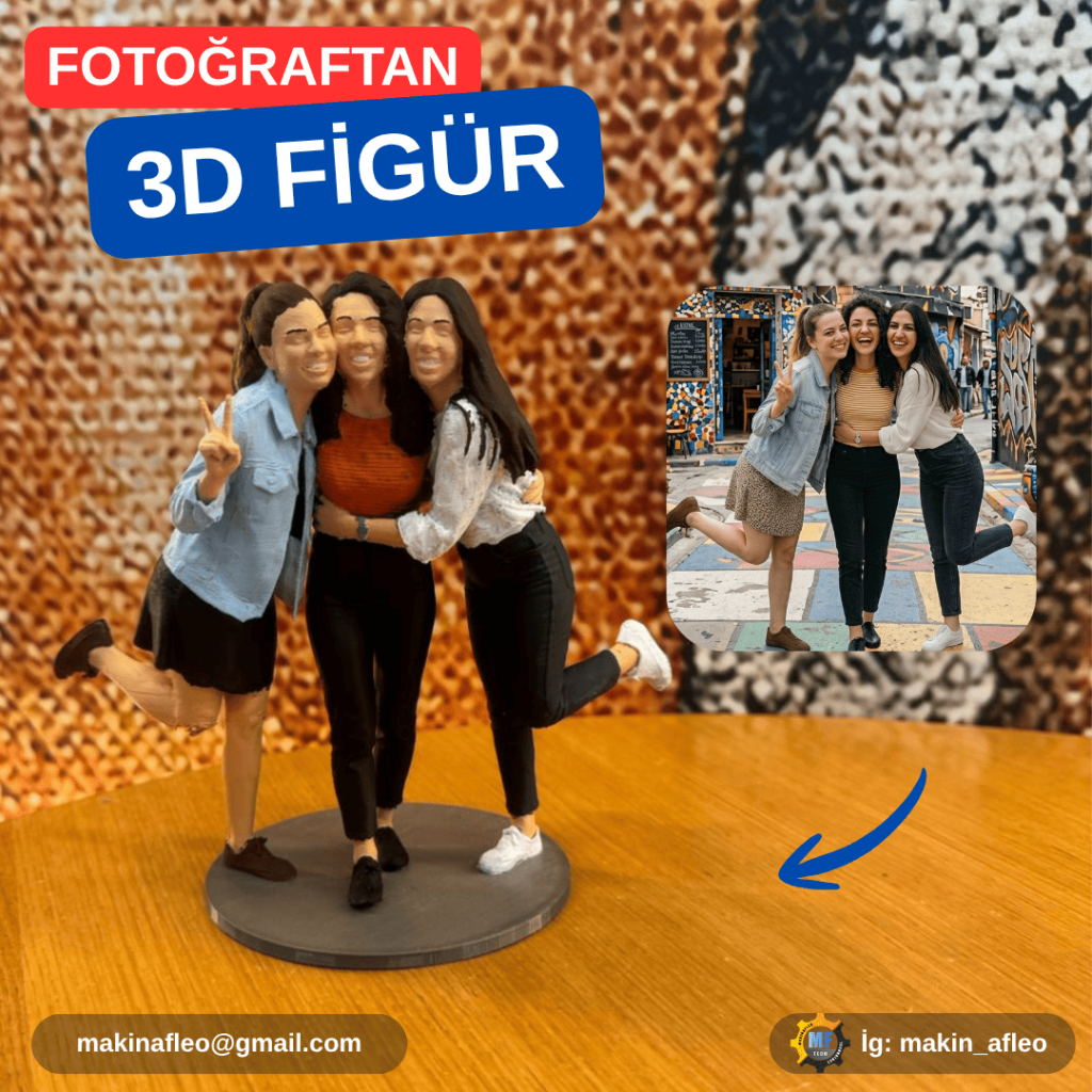 Kişiye Özel 3 Kişilik 3D Figür