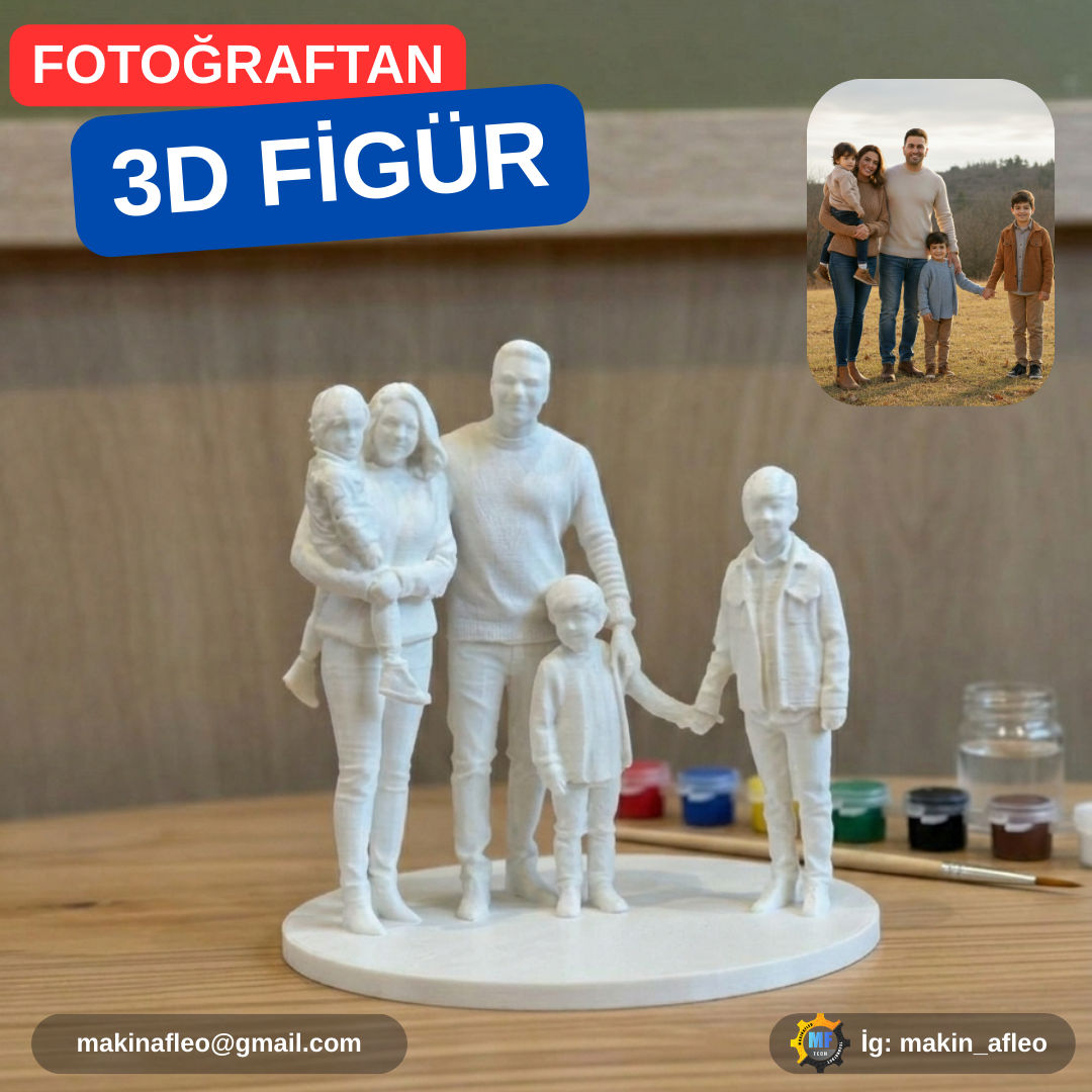 Kişiye Özel Aile 3D Figür (4/5 Kişilik) - Görsel 2