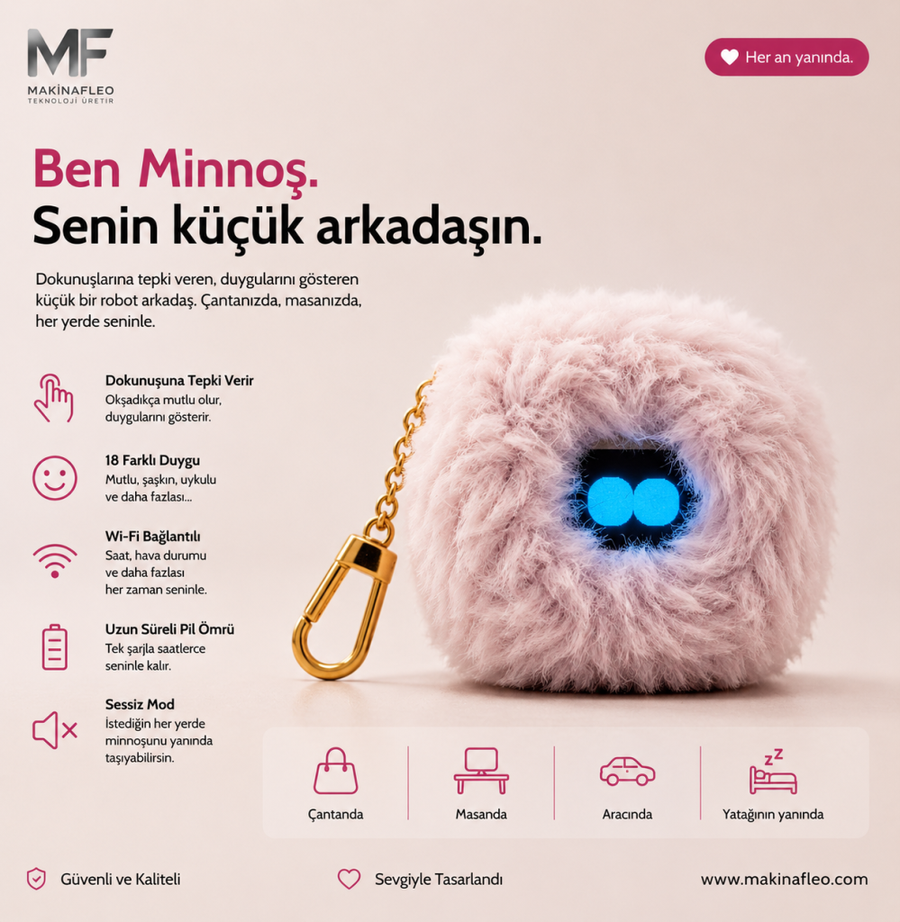 Minnoş® Dokununca Tepki Veren İnteraktif Mini Robot